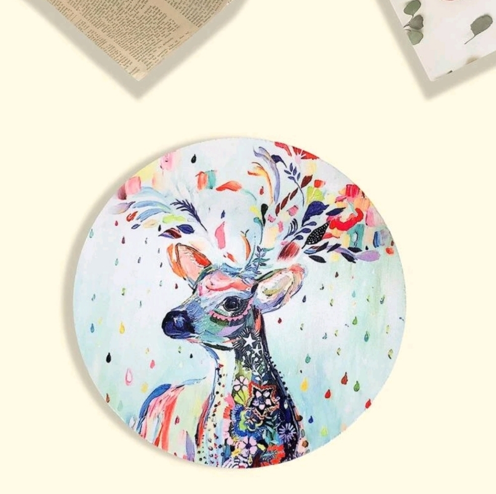 Round Deer Mouse Pad